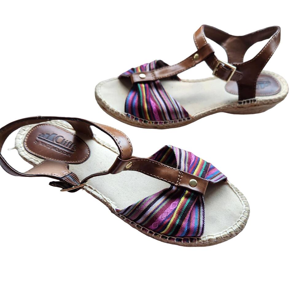 Cliffs by White Mountain Cheerio Multi Color Espadrille Sandals 9.5